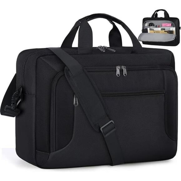 Laptop Bag 17.3 Inch Laptop Briefcase Large Waterproof Laptop Case for Men Women - Picture 7 of 7